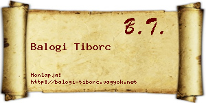 Balogi Tiborc névjegykártya